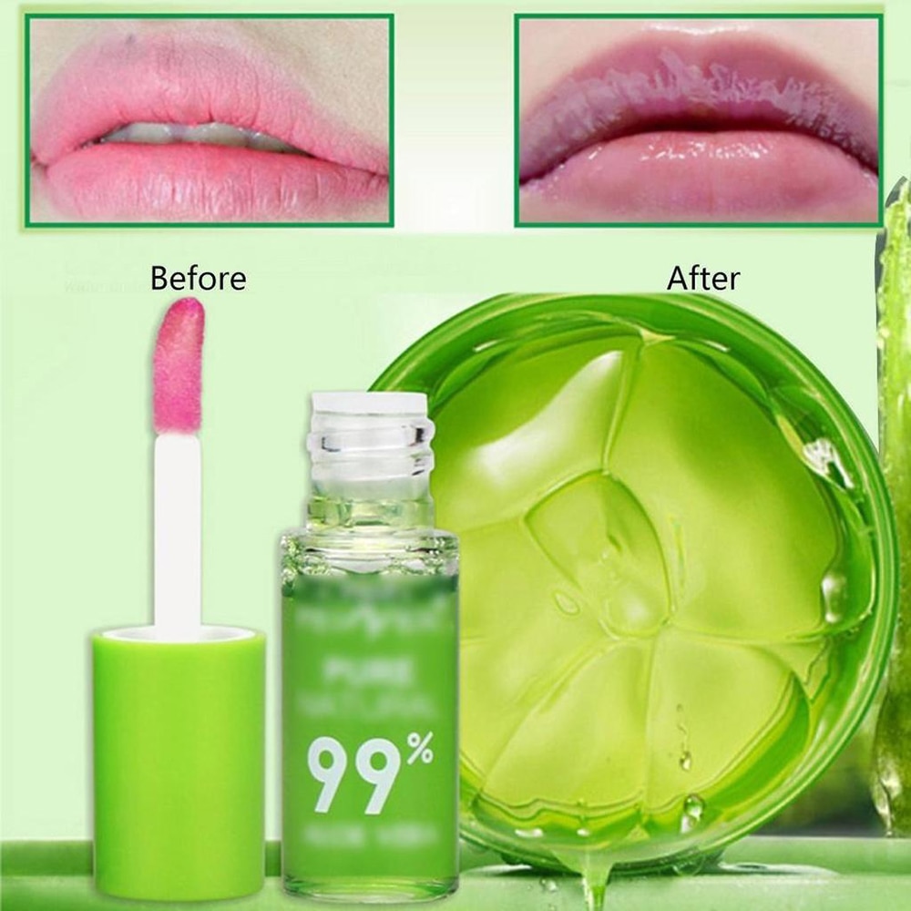Natural Aloe Vera Lip Gloss Tubes Color Changing Liquid Lipstick Long