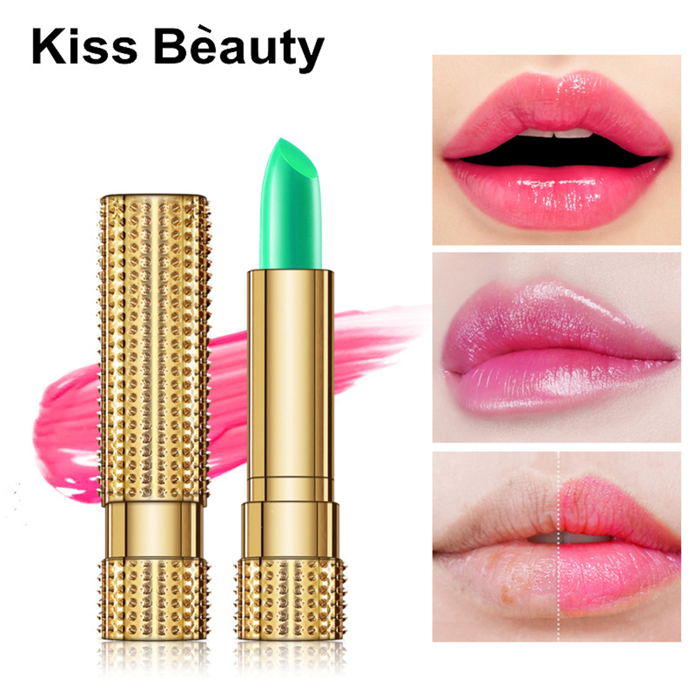 1PCs Aloe Vera Color Changing Lipstick Glitter Clear Lipstick Long Las