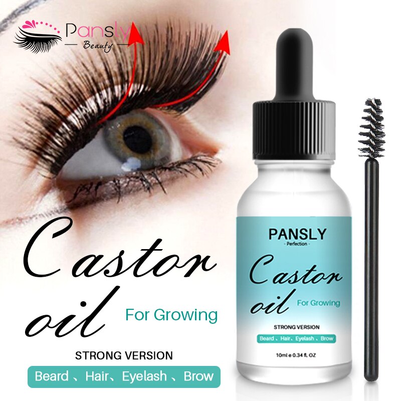 1pc Eyelash Moustache Hair Growth Liquid Castor Seed Oil with Free Eye
