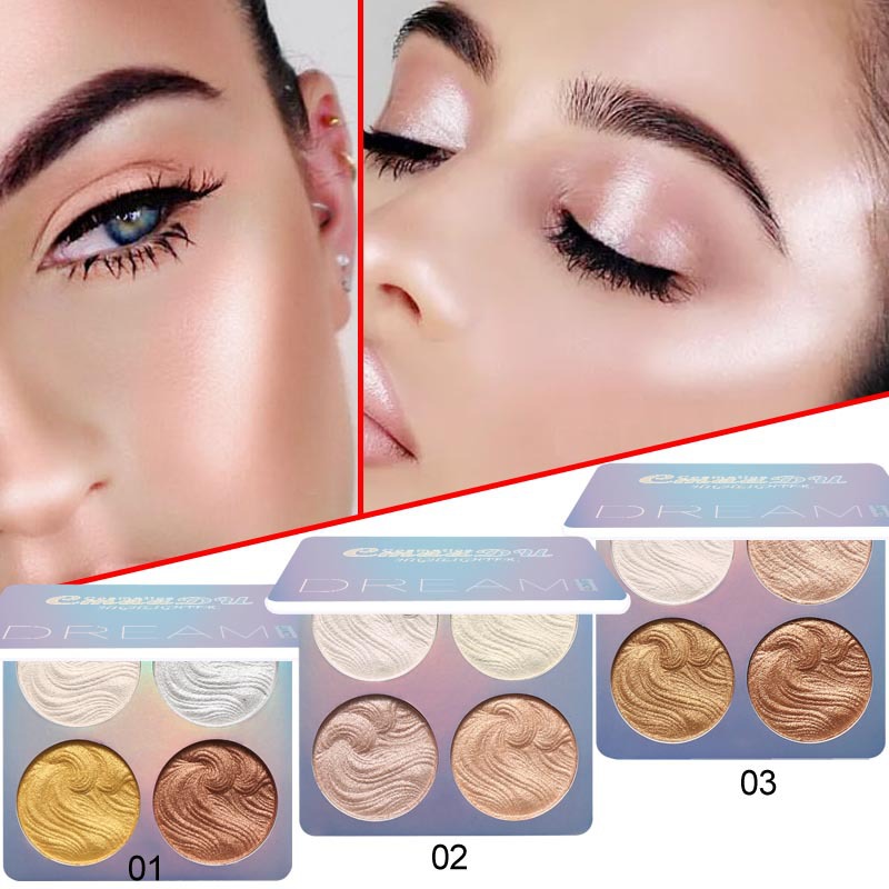CmaaDu 1PC 4 Color 2018 Makeup Facial Bronzer Highlighter Palette Face