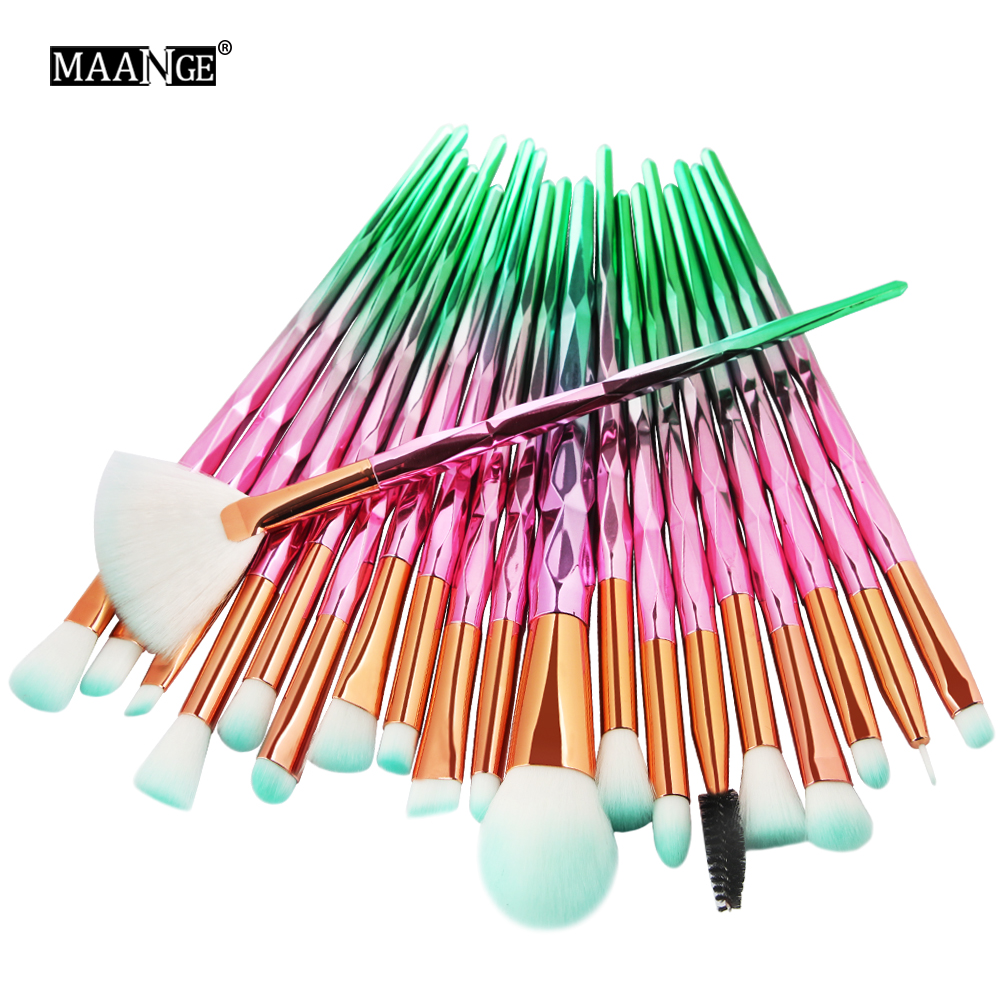 Pro 20-15-10pcs Multi color Soft Cosmetic Complete Brush Set Diamond
